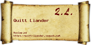 Quitt Liander névjegykártya